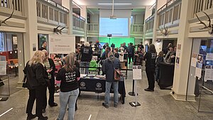 people gathered at mini-expo