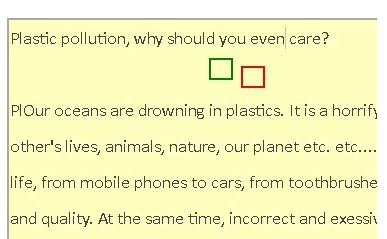 text and two fixation points